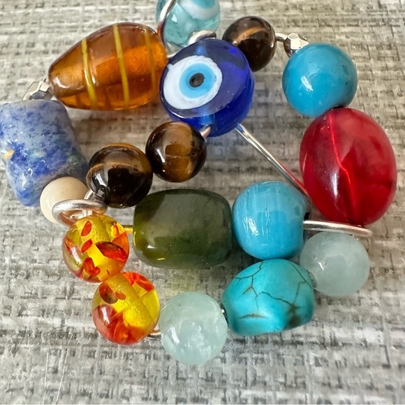 Handmade Beaded Evil Eye Pendant Necklace Multi Colored 1600 Y - Picture 4 of 14